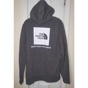 Mens THE NORTH FACE Fleece Lined Gray Hoodie Sweatshirt Sz Medium White Box